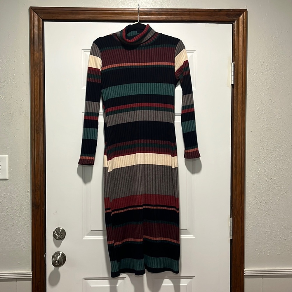 Spring Haze Los Angeles SMALL / MEDIUM Knit Long Sleeve High Neck Sweater Dress